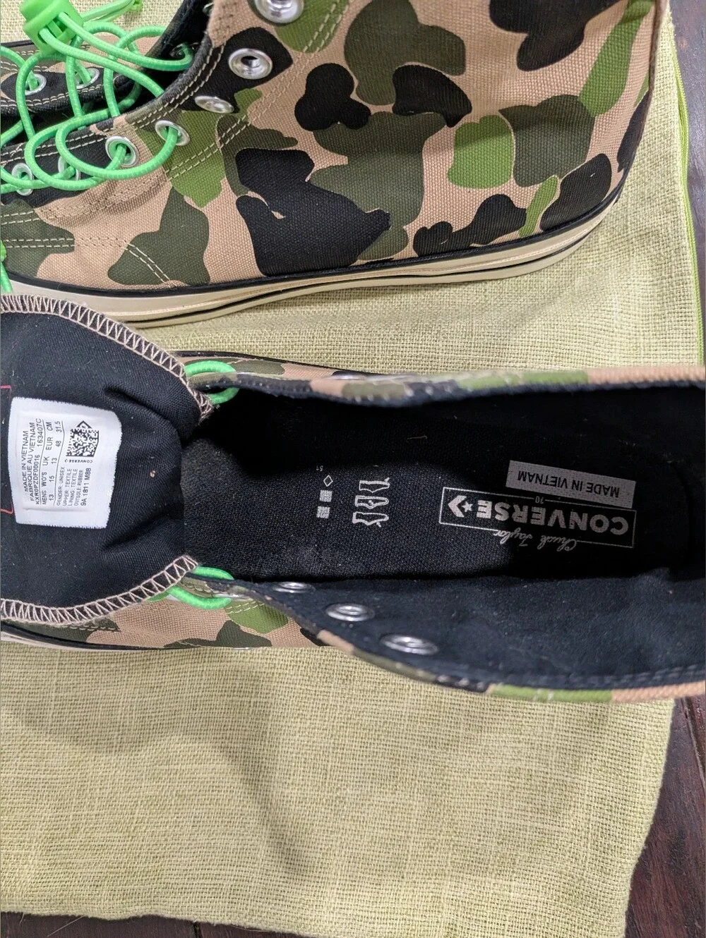 Clean Converse Chuck Taylor All Star Hi Men Size 13 Camo Athletic Shoes Sneakers - Picture 7 of 8